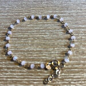 Pink Quartz and Stirling Silver (925) Bracelet Size 7